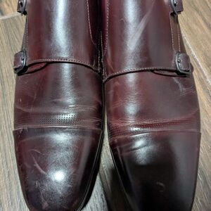 Kenneth Cole Men's Burgundy Double Monk Strap Oxfords